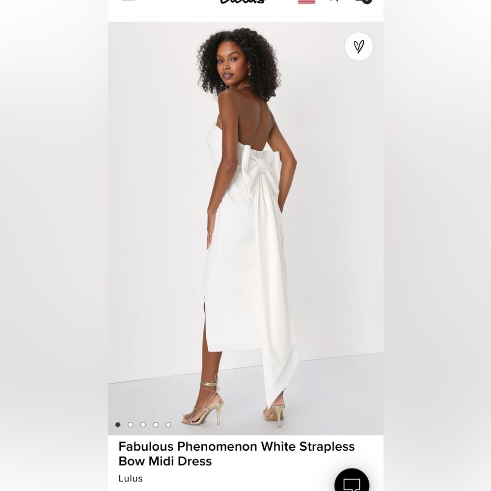 Lulus white strapless bow dress